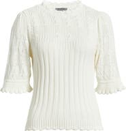 Wit & Wisdom Mixed Stitch Elbow Sleeve Sweater