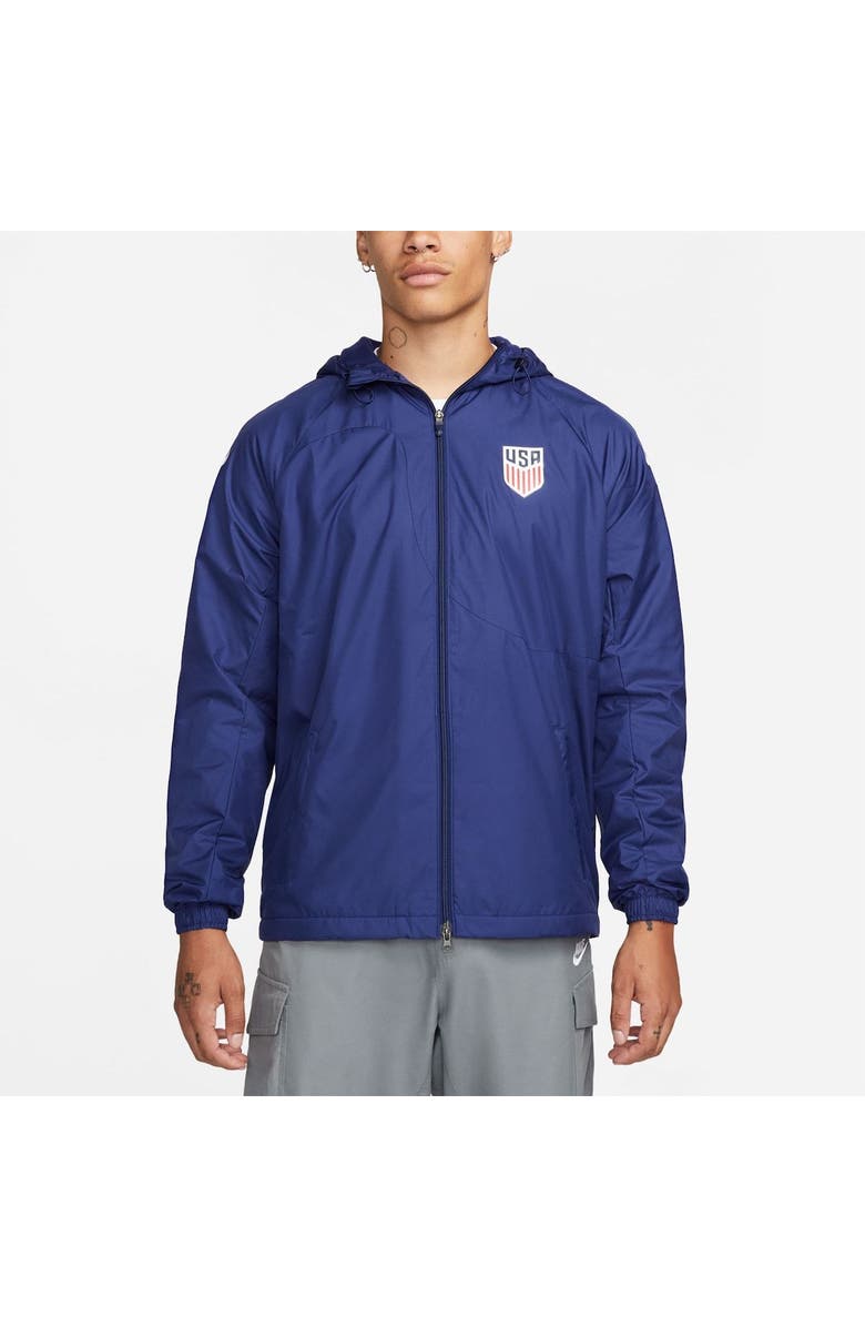 Nike Men's Nike Navy USMNT Strike Anthem Full-Zip Hoodie Jacket, Main, color,