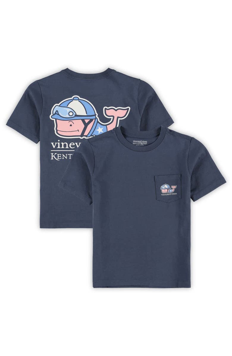 vineyard vines Preschool Vineyard Vines  Navy 151st Kentucky Derby Jockey Whale T-Shirt, Main, color, 