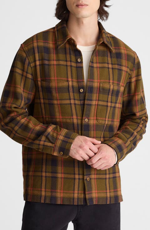 Plaid Midweight Flannel Button-Up Shirt