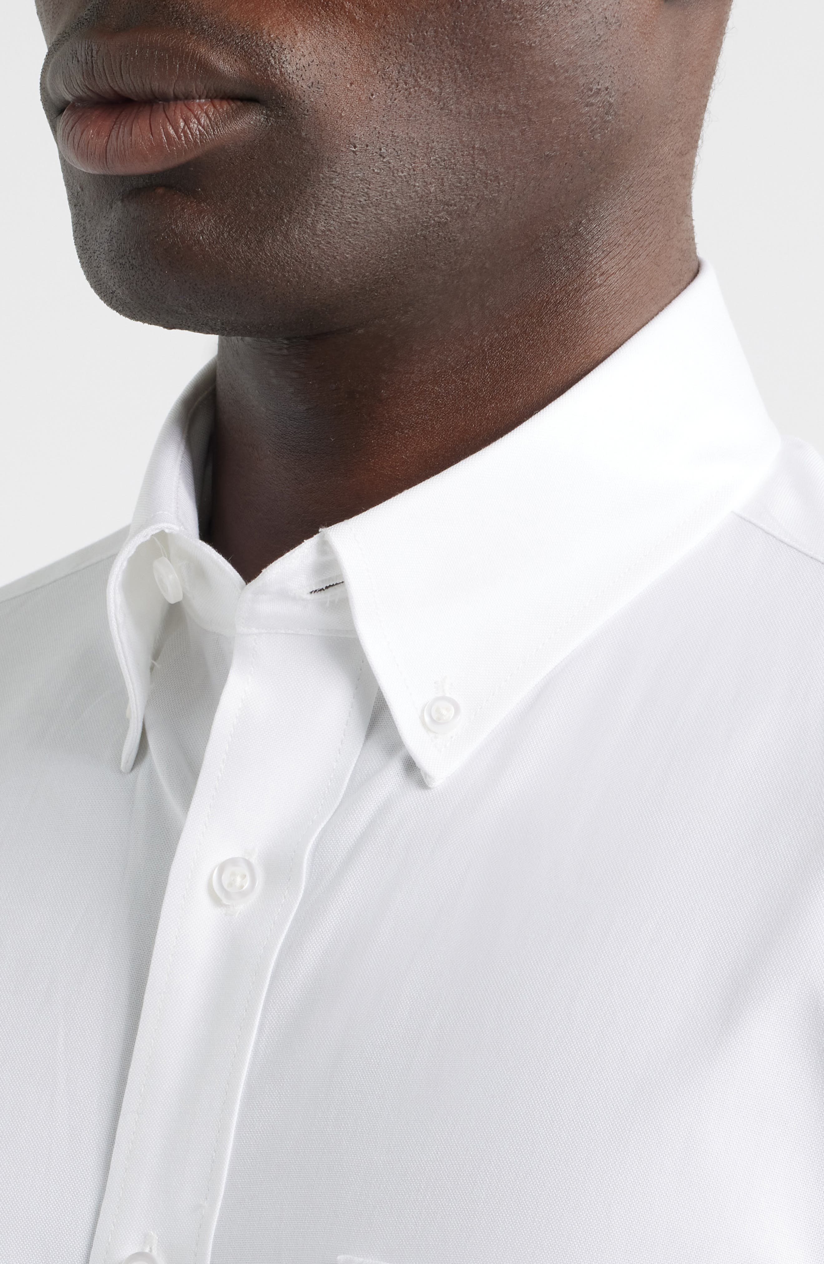 Regular Fit White Cotton Button-Down Oxford Shirt - image 2