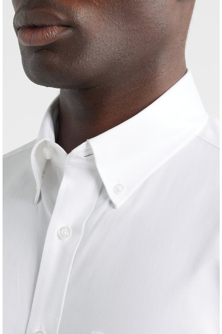 Regular Fit White Cotton Button-Down Oxford Shirt, Alternate, color, WHITE