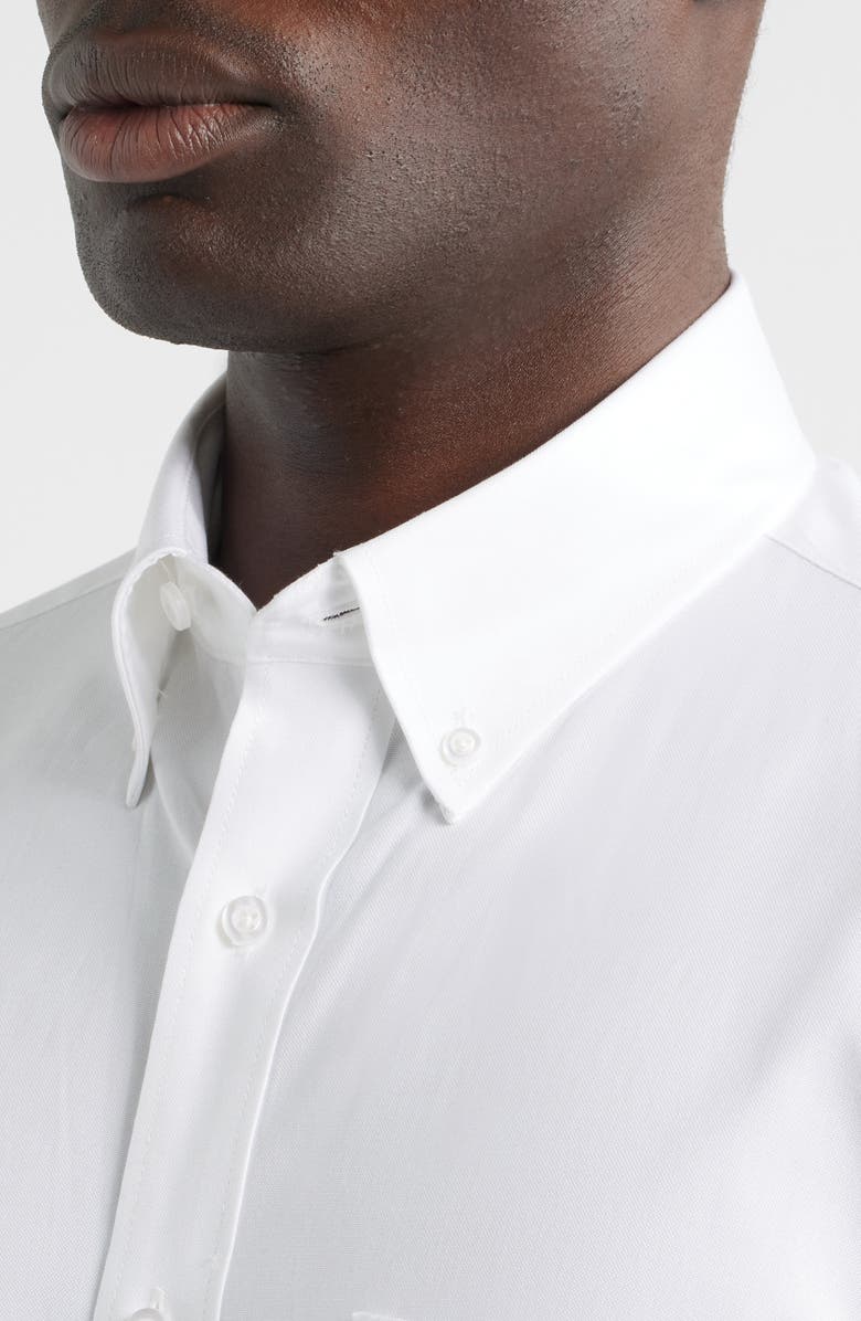 Roffe Accessories Eagle Regular Fit White Cotton Button-Down Oxford Shirt, Alternate, color, White