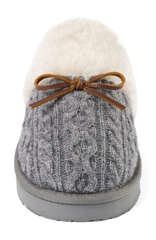 Minnetonka Flurry Faux Fur Trim Scuff Slipper In Gray