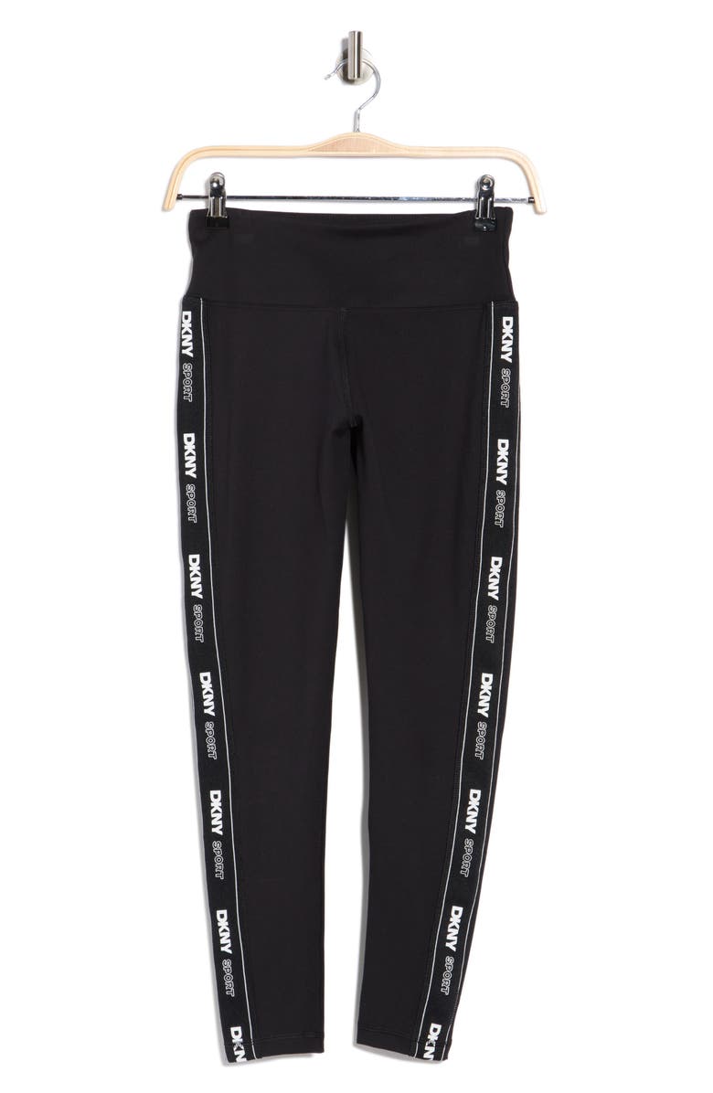 DKNY Balance Compression High Waist 7/8 Leggings, Main, color, Black/ Black