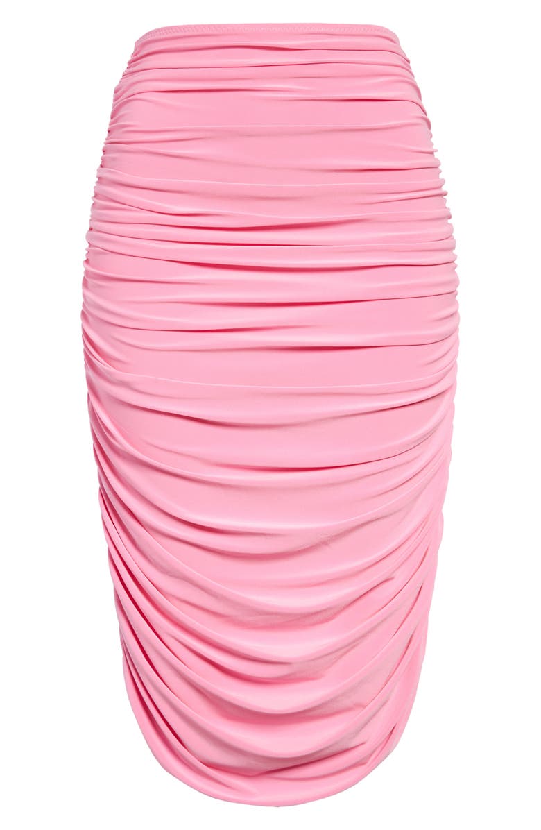 Norma Kamali Ruched High Waist Skirt, Alternate, color, 