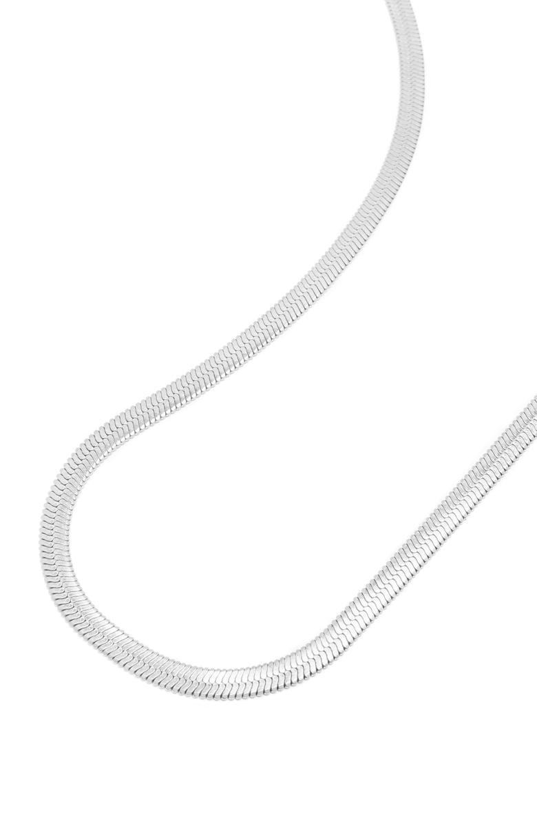 Nialaya Snake Chain Necklace, Main, color, Silver