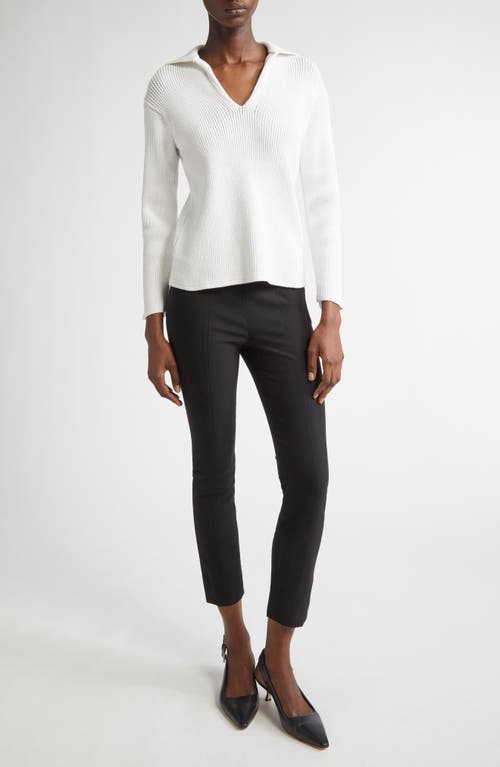 Vince Ribbed Pullover Sweater In White