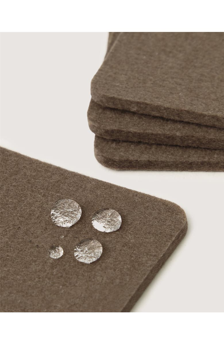 Graf Lantz Bierfilzl Merino Wool Square Coaster Solid 4 Pack, Alternate, color, Cumin