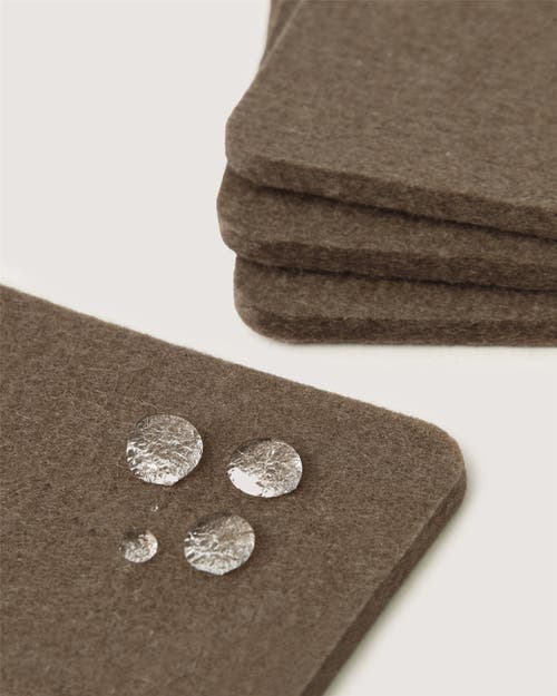 Graf & Lantz Graf Lantz Bierfilzl Merino Wool Square Coaster Solid 4 Pack In Brown