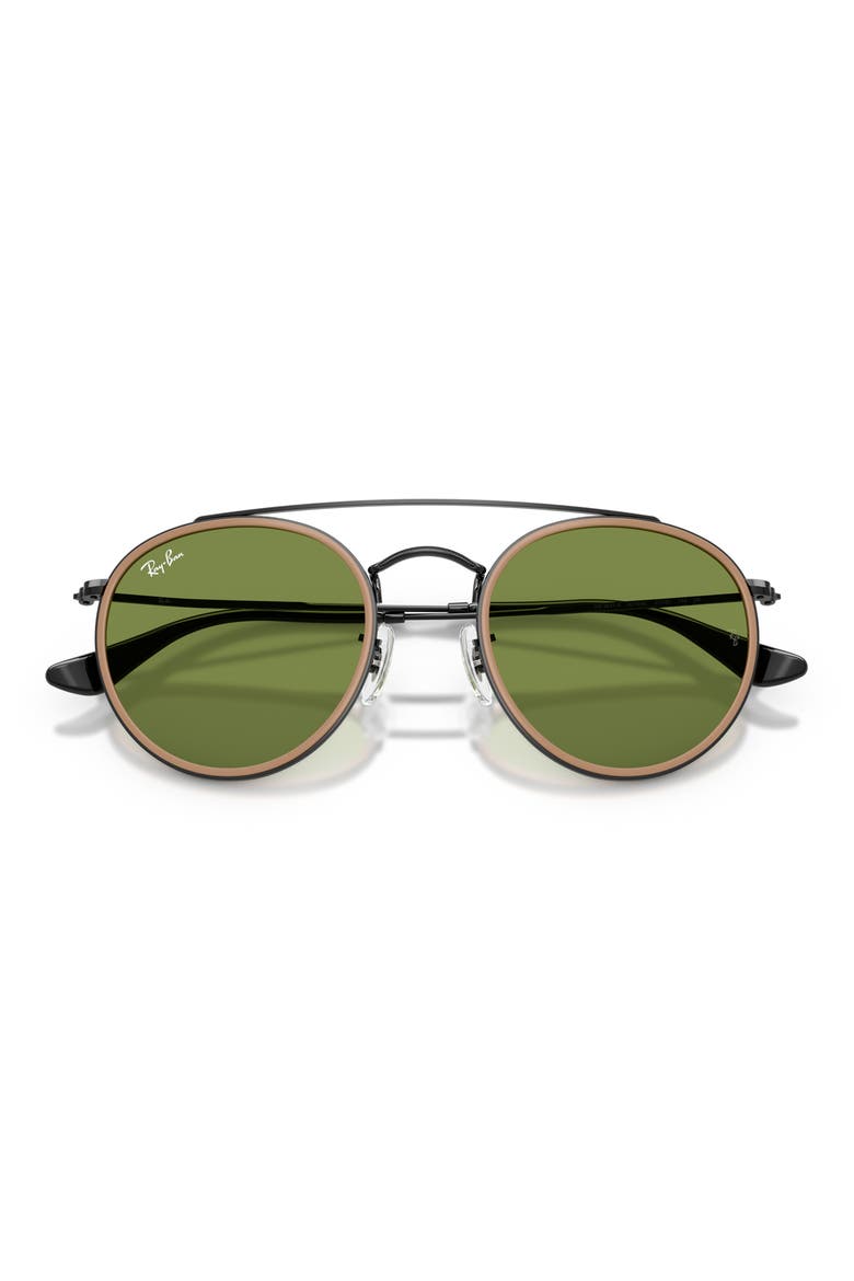 51mm Aviator Sunglasses, Alternate, color, BLACK / GREEN
