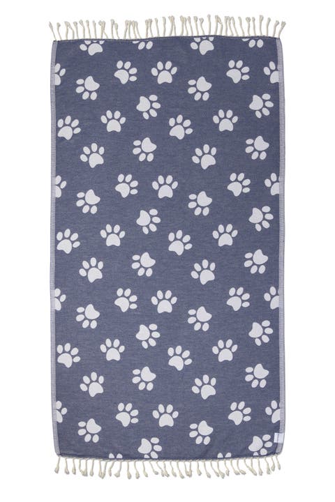 Paw Print Organic Cotton Turkish Towel
