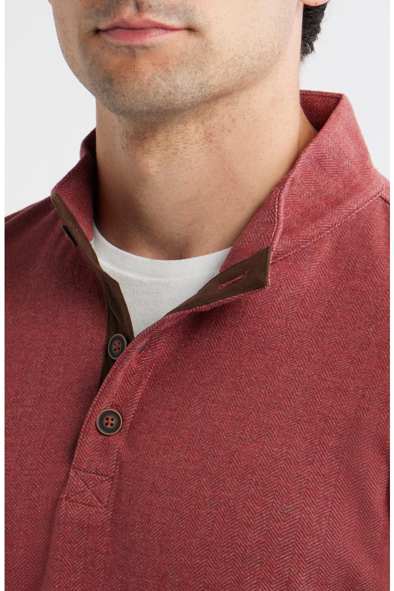 Herringbone Long Sleeve Henley, Alternate, color, MALIBU RED