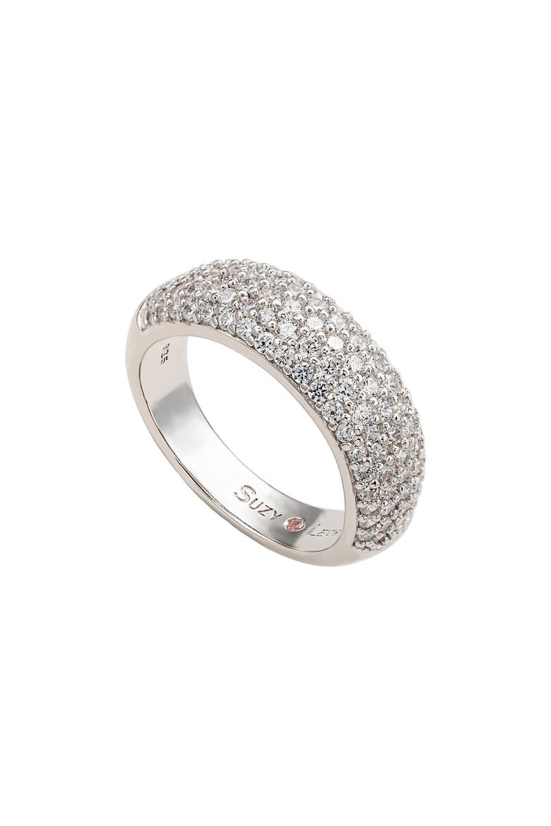Cubic Zirconia Pavé Band Ring, Main, color, WHITE
