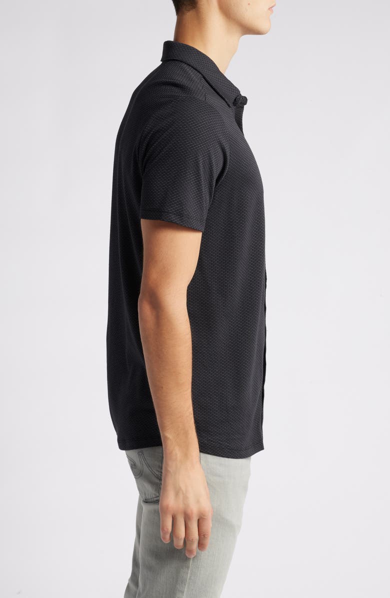 Robert Barakett Bonville Geo Jacquard Short Sleeve Cotton 
Modal Knit Button-Up Shirt, Alternate, color, 