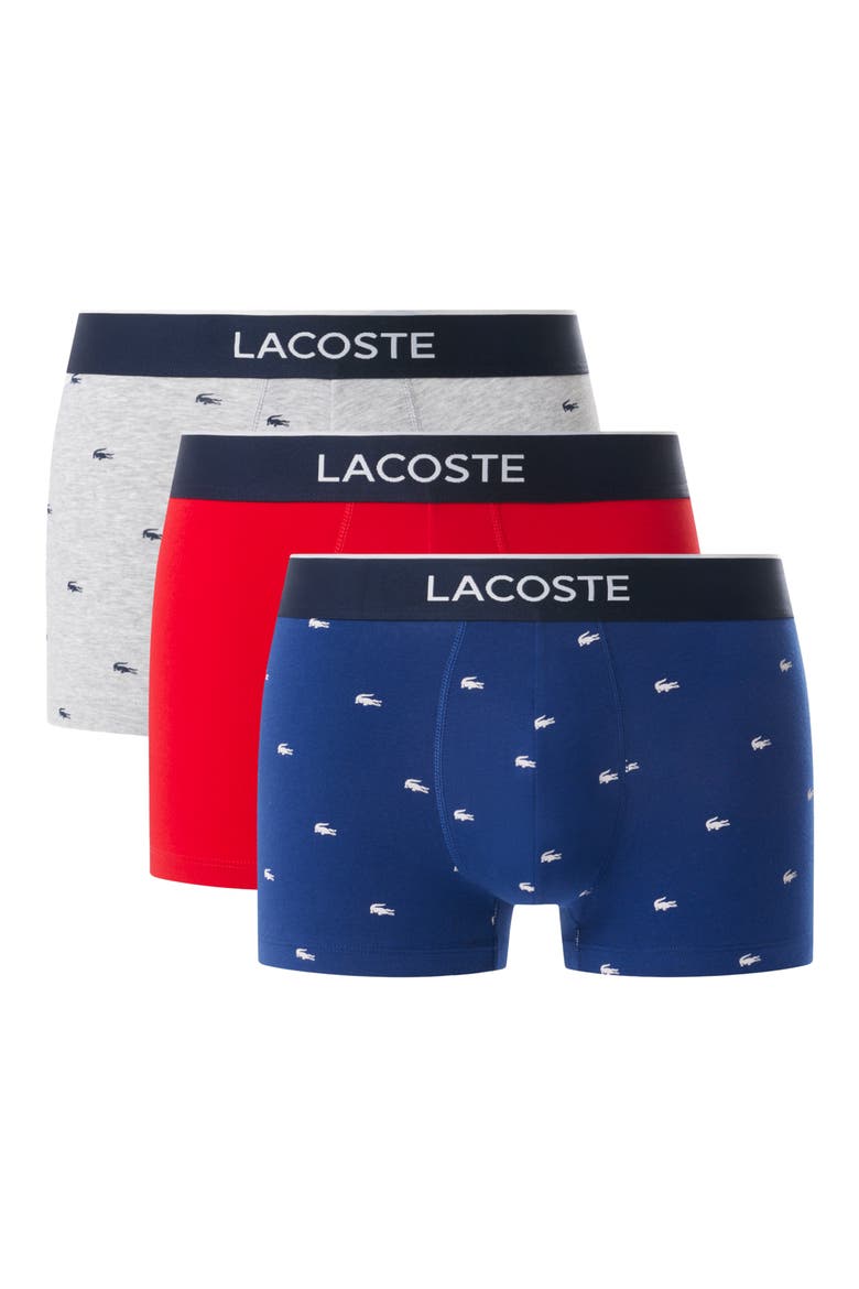 Assorted 3-Pack Stretch Cotton Trunks, Main, color, METHYLENE/ SILVER CHINE