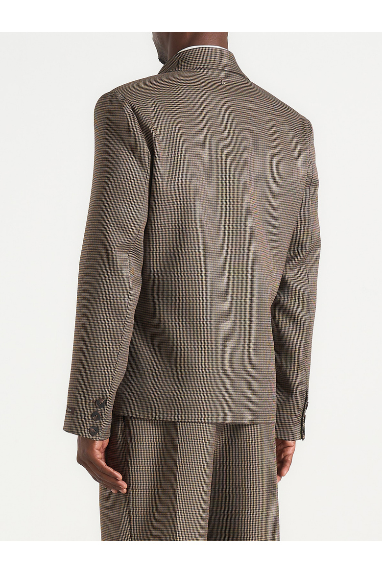 Didier Houndstooth Double Breasted Blazer, Alternate, color, Brown