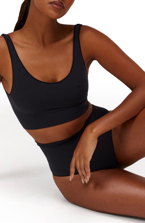 Noodyskin Seamless Body Smooth Scoop Neck Top In Black