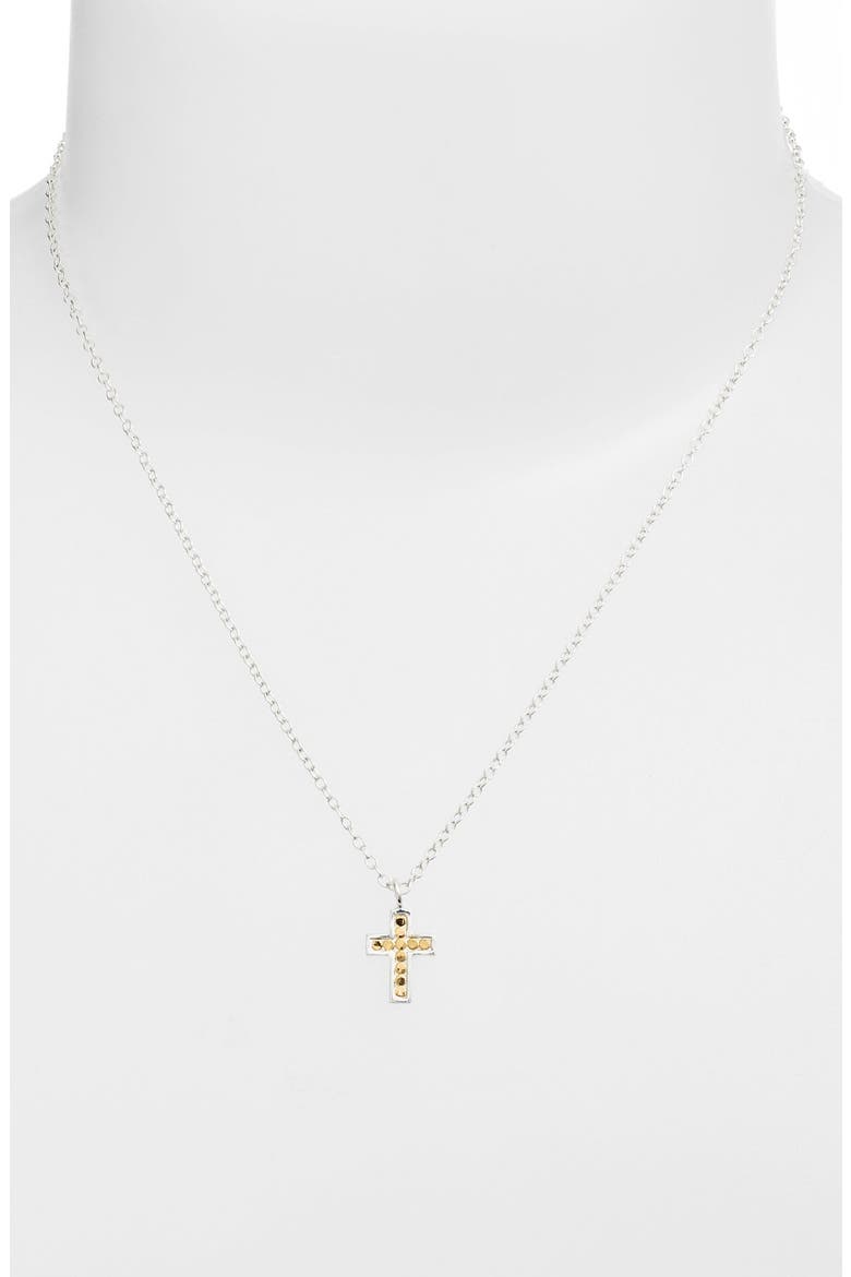 'Gili' Reversible Mini Cross Necklace, Alternate, color, TWO TONE