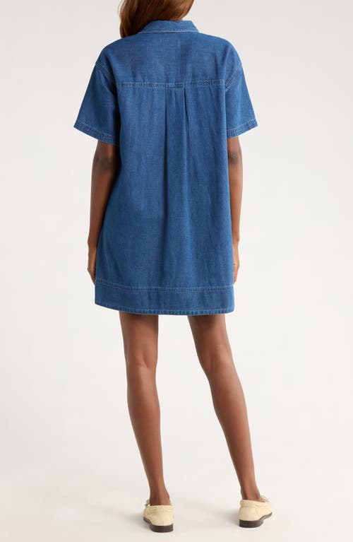 Marine Layer Liza Denim Minidress In Blue