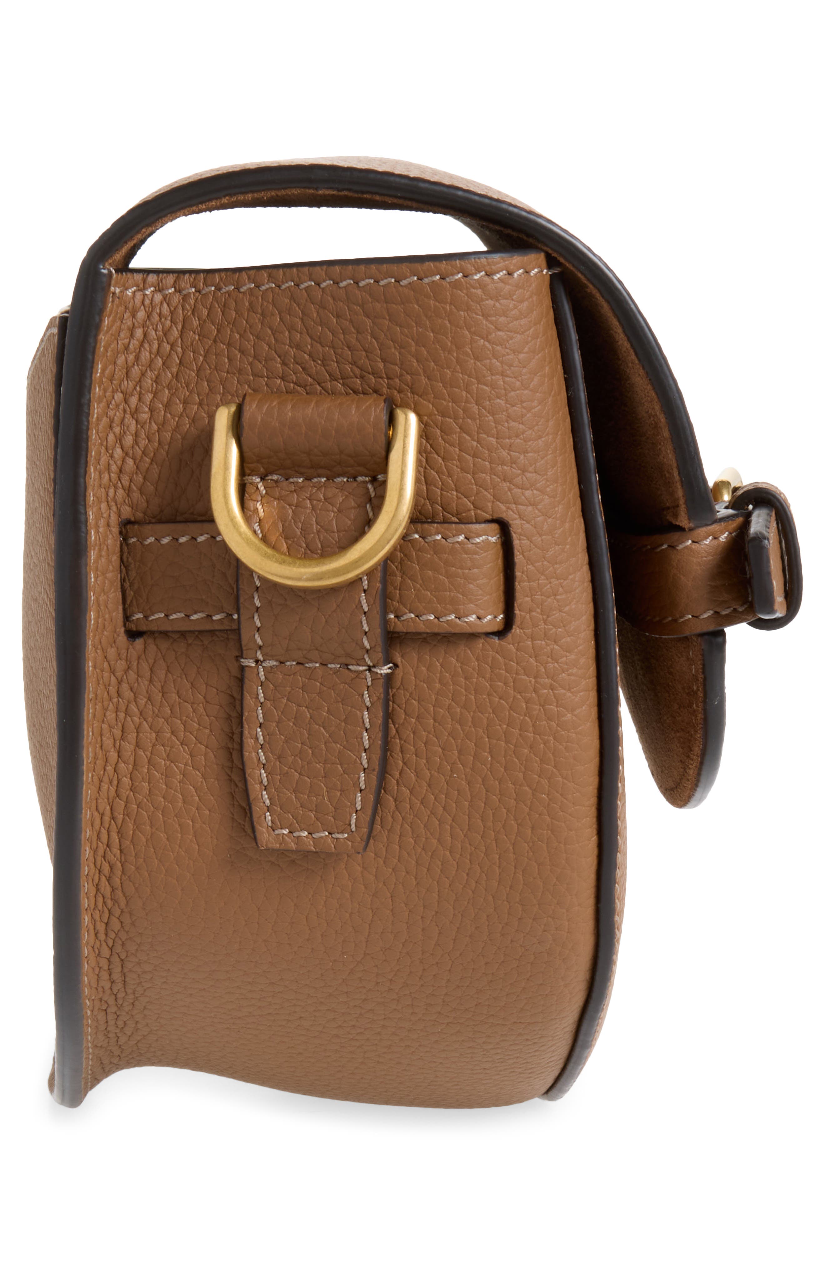 Tim Tracollina Tonda Mini Leather Crossbody Bag, Alternate, color, MARRONE CHIARO/ MARRONE