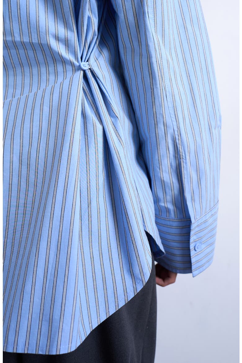 Darted Cuff Oversize Button-Up Shirt, Alternate, color, MEDIUM BLUE