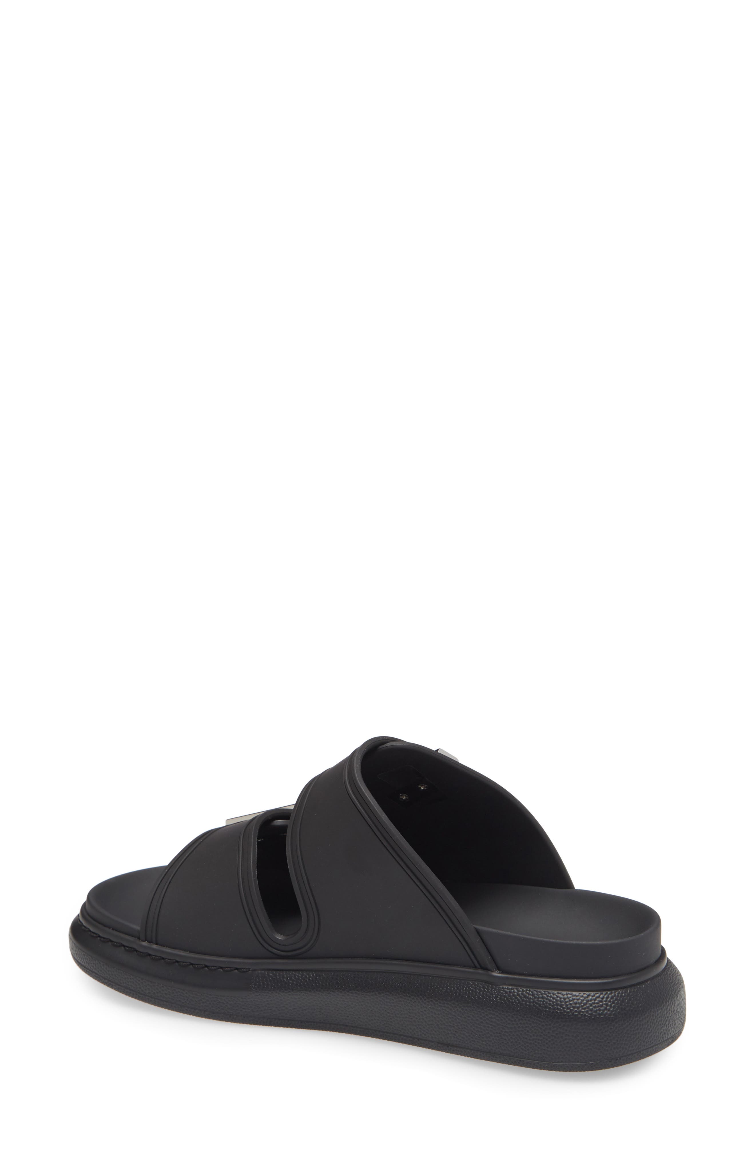 McQueen Oversized Slide Sandal, Alternate, color, Black
