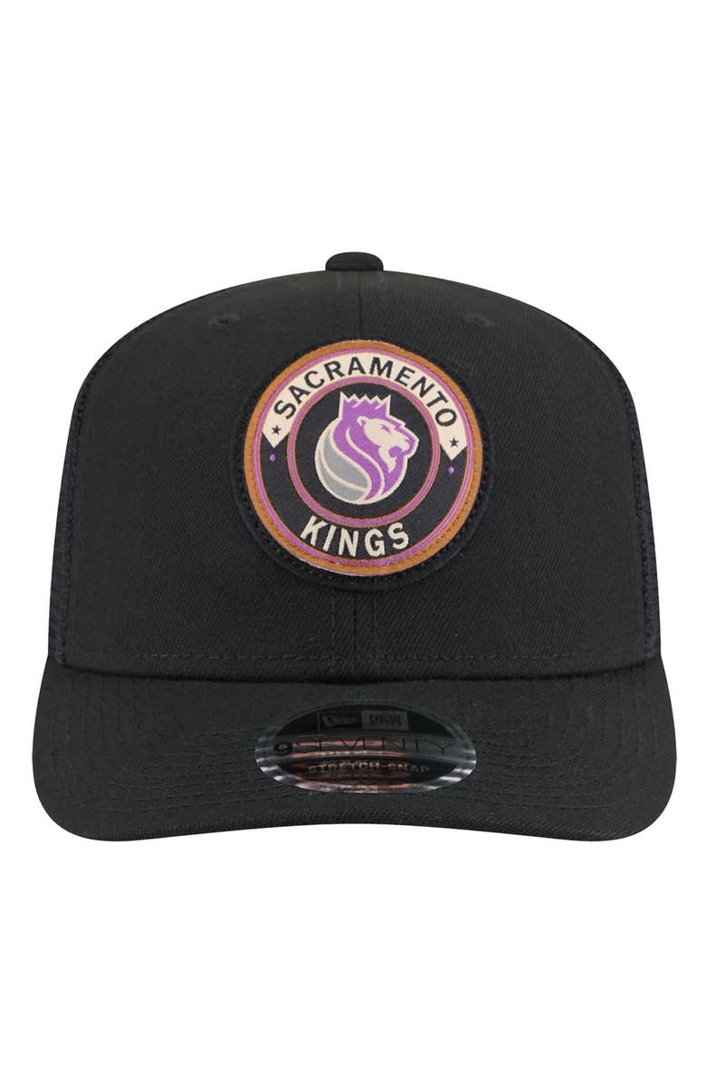 New Era Men's New Era Black Sacramento Kings Victory Grove Circle Patch 9SEVENTY Adjustable Hat, Alternate, color,