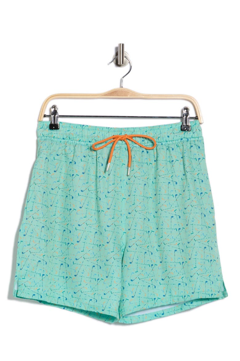 Martini Tower Swim Shorts, Alternate, color, AQUA