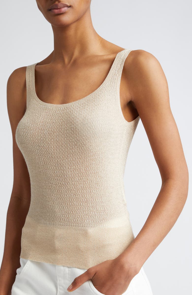 Eleventy Metallic Sweater Tank, Alternate, color, Gold