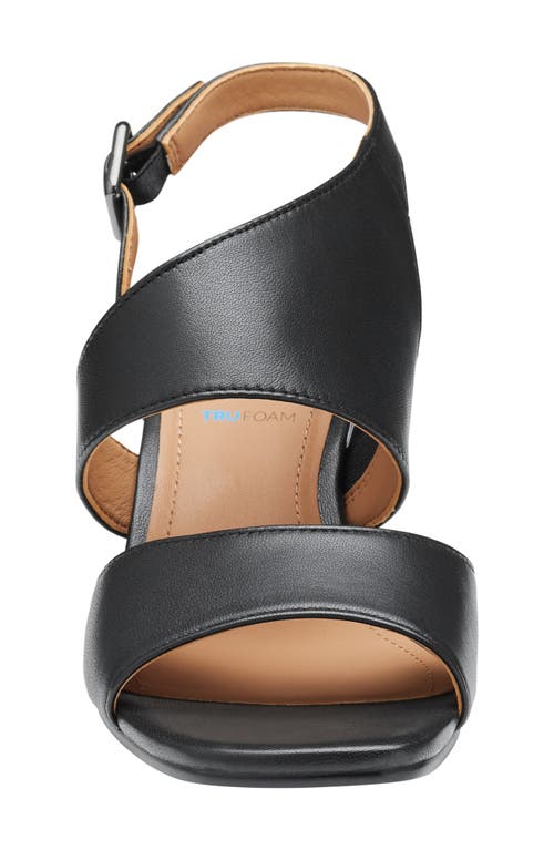 Johnston & Murphy Everly Asymmetric Slingback Sandal In Black Glove Leather