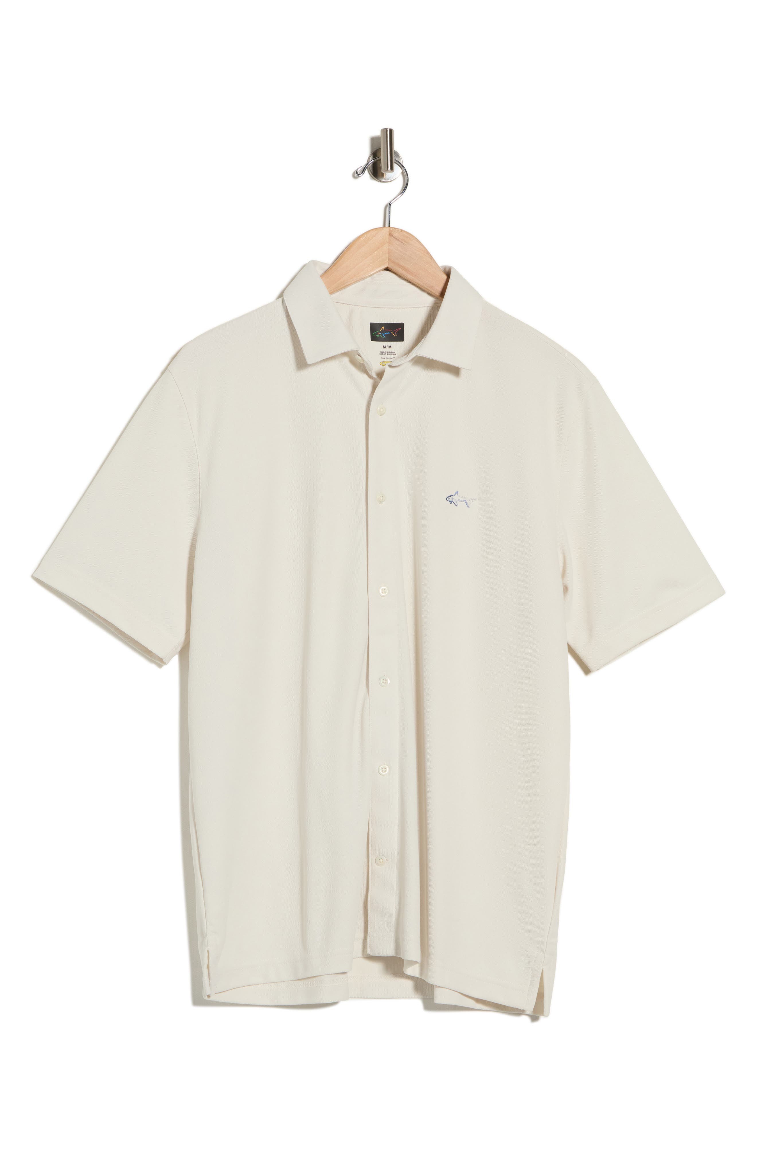 Greg Norman Stretch Piqué Button Front Shirt