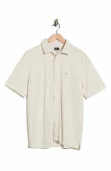 Greg Norman Stretch Piqué Button Front Shirt