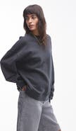 Topshop Premium Seam Cotton Blend Sweatshirt