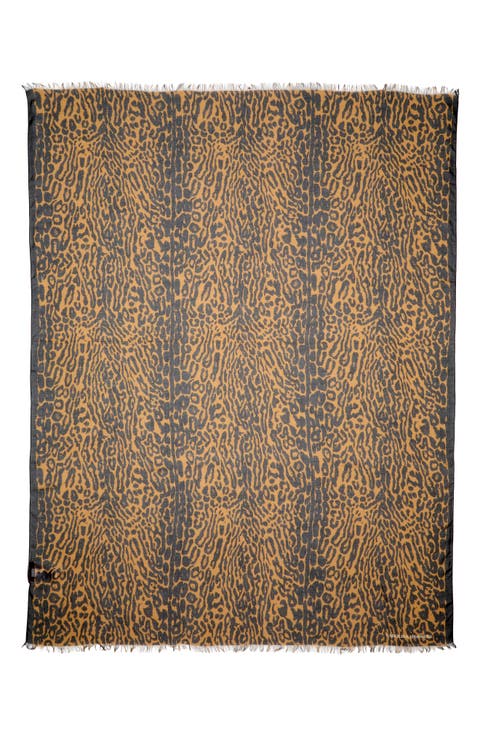 Leopard Print Modal & Cashmere Scarf