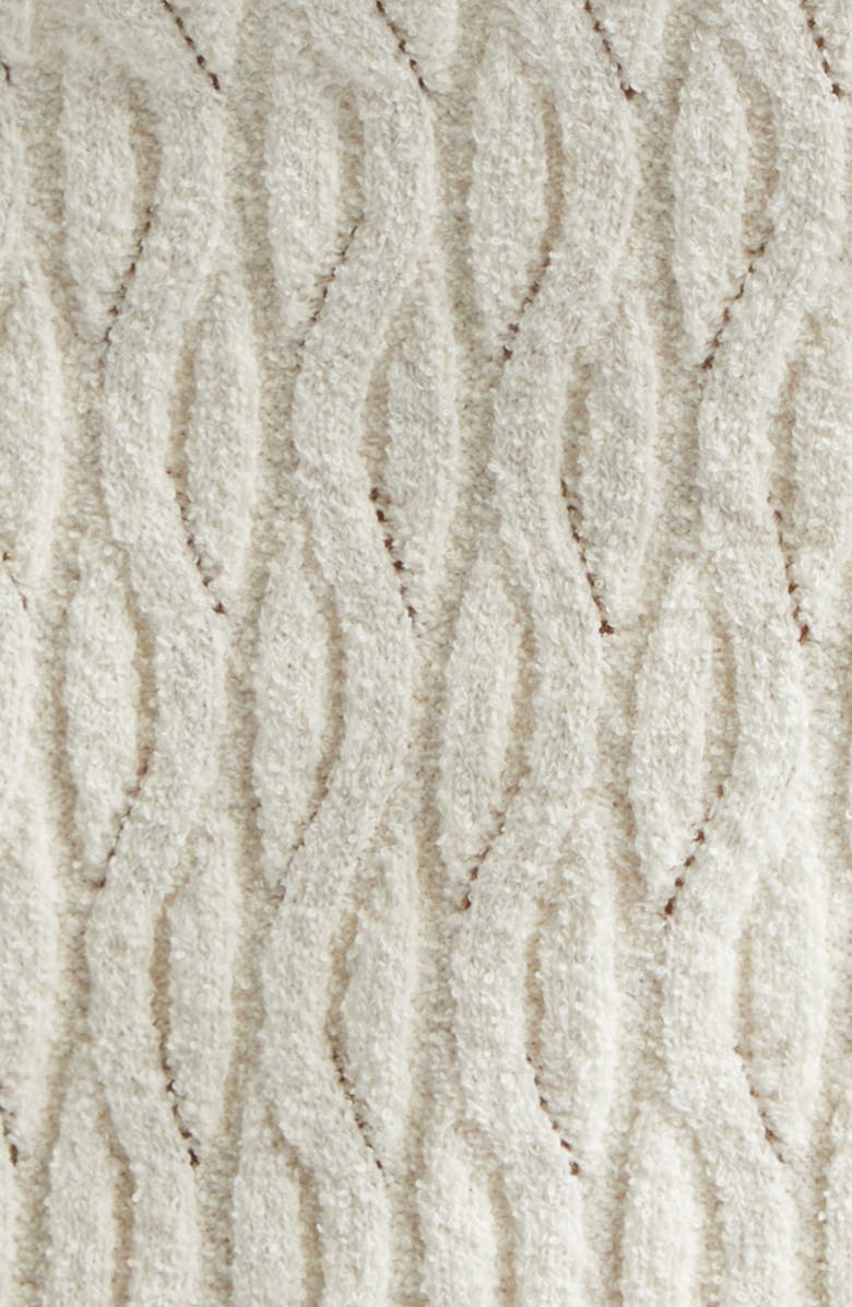 EENK Contrast Trim Pointelle Cable Knit Camisole, Alternate, color, Ivory