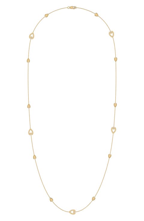 Avani Open Raindrop Diamond Station Necklace