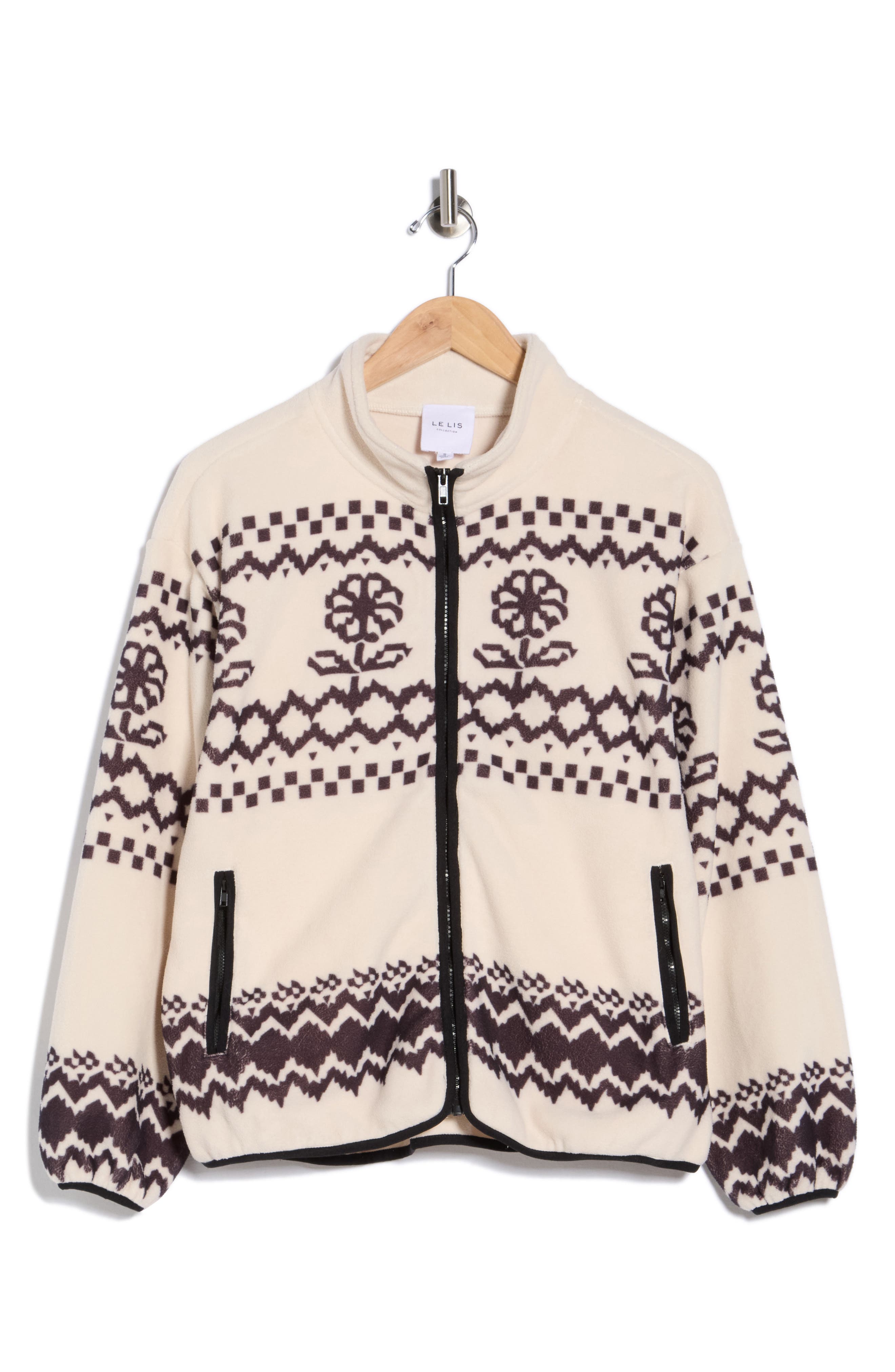 LE LIS Printed Fleece Jacket