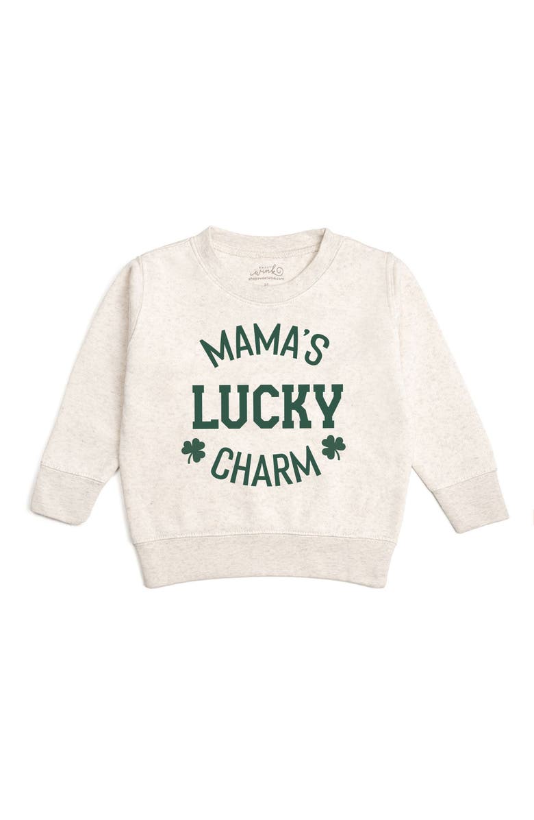 Sweet Wink Mama's Lucky Charm St. Patrick's Day Sweatshirt, Main, color, Natural Heather