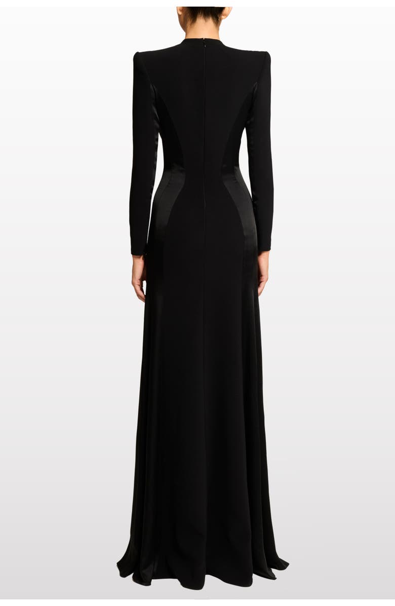 Jenny Packham Ghost Orchid Embellished Long-Sleeve Maxi Dress, Alternate, color, Liquorice