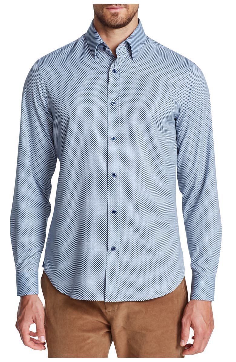 Brooklyn Brigade Mini Gingham Print Performance Shirt, Alternate, color, 