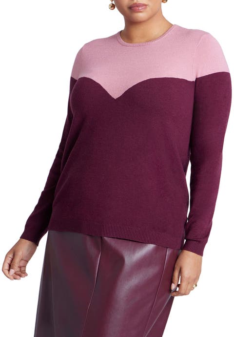 Sweetheart Colorblock Sweater (Plus Available)