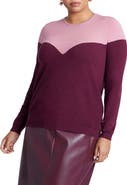 ELOQUII Sweetheart Colorblock Sweater