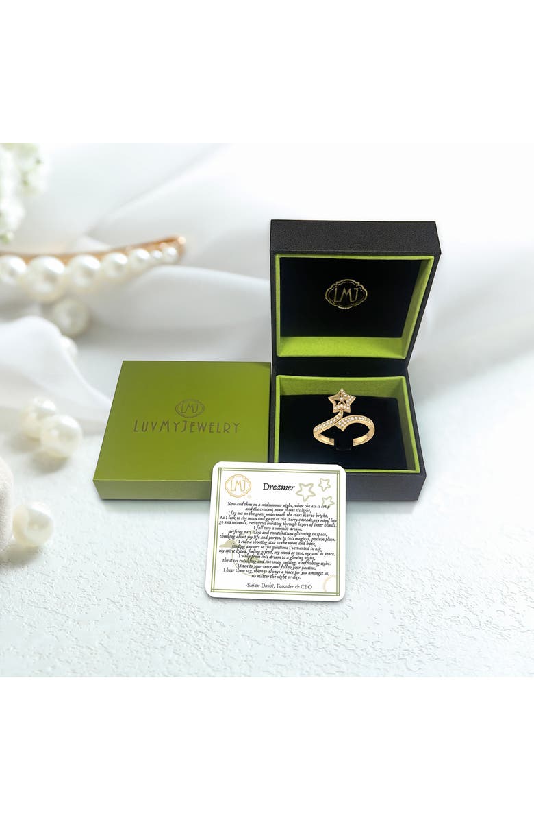 LuvMyJewelry Stars Entwined Sterling Silver Diamond Ring, Alternate, color, 14Kt Gold Vermeil On Sterling