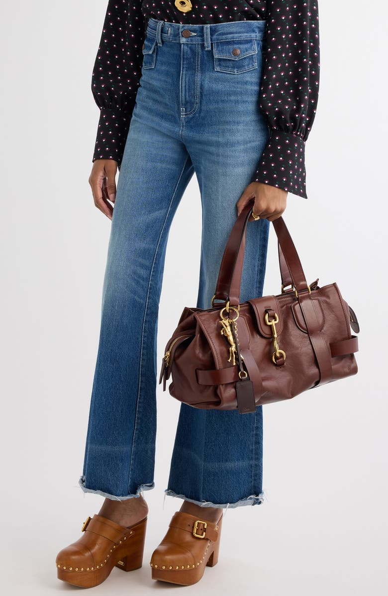 Chloé Small Kerala Leather Handbag, Alternate, color, 25A Dark Ebony