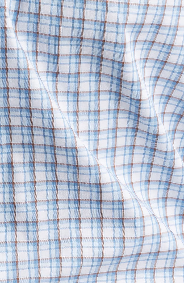 Peter Millar Crown Crafted Hogwill Check Button-Up Shirt, Alternate, color, Brook Blue