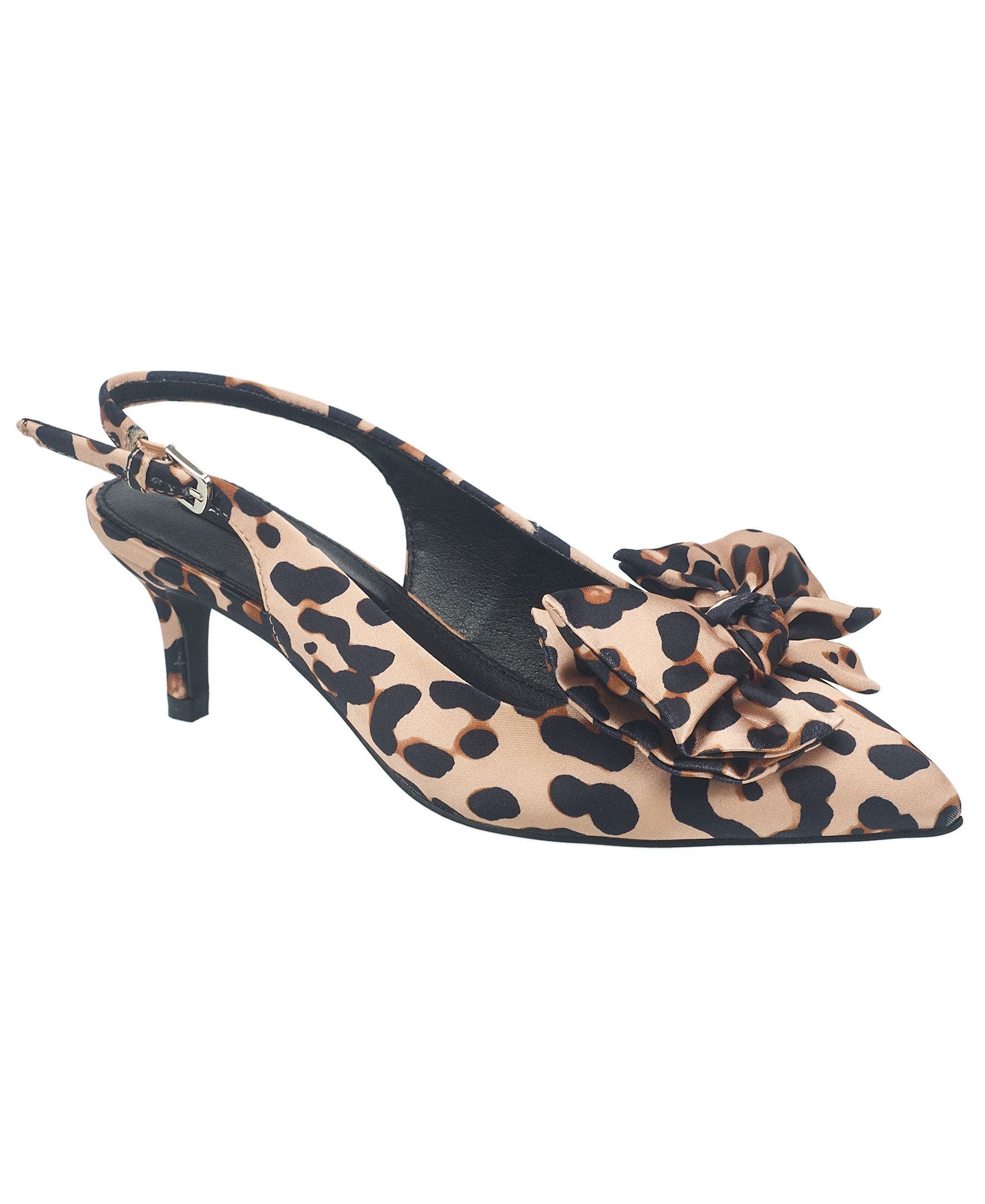French Connection Quinnbow Slingback Kitten Heel, Main, color, Leopard