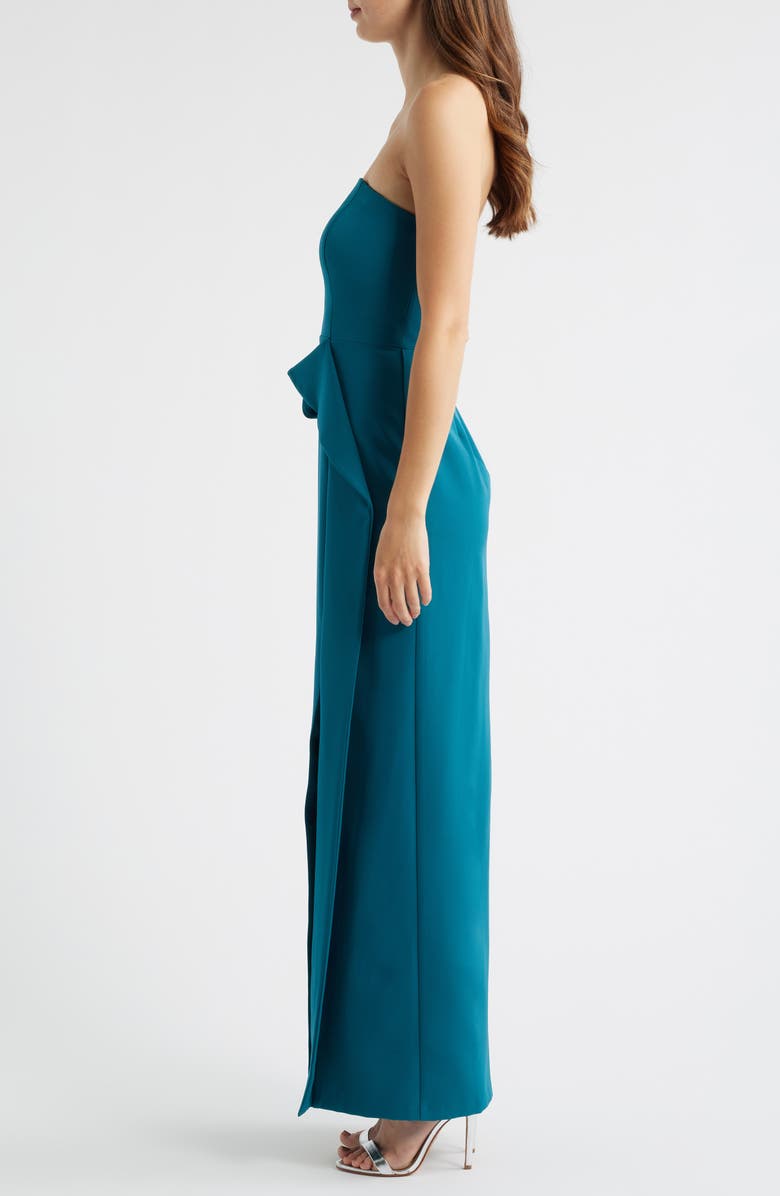 Vince Camuto Laguna Ruffle Detail Strapless Gown, Alternate, color, Teal