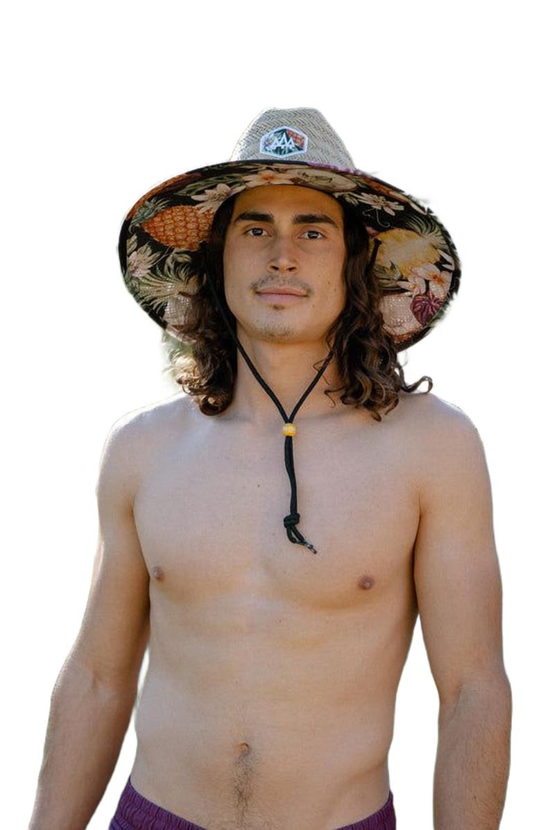 Hemlock Nightcap Straw Lifeguard Hat, Alternate, color, Pineapple