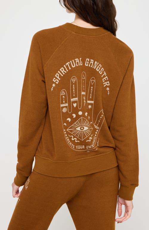 Spiritual Gangster Essence Forever Graphic Sweatshirt In Brown